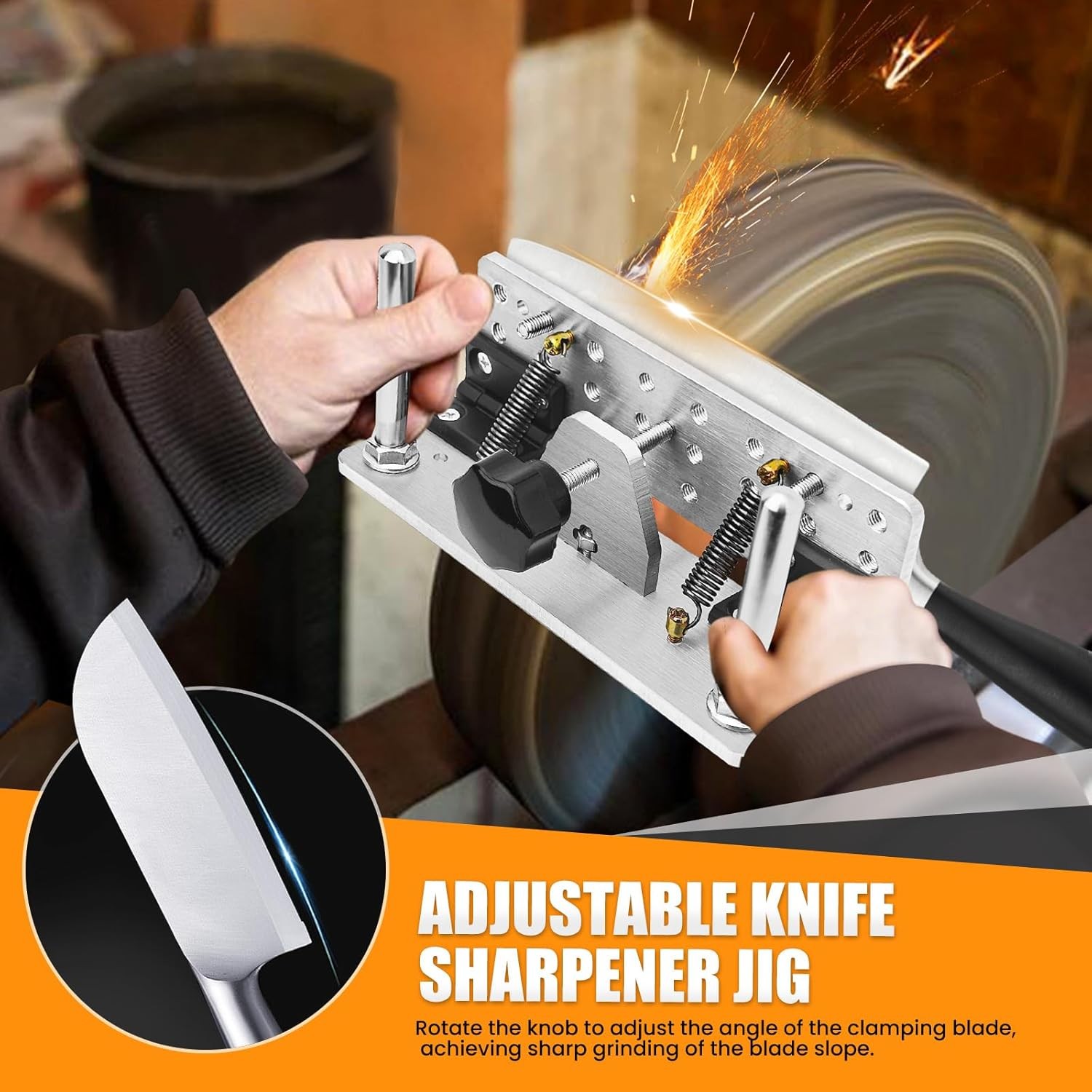 Knife Sharpening Jig Adjustable Angle Belt Grinder Knife Beveling Tool Small