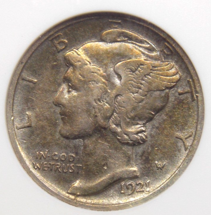 1921 "D" Mercury SILVER Dime 10c ANACS VF20 #702 Very Fine *SOAPBOX* ECC&C, Inc.