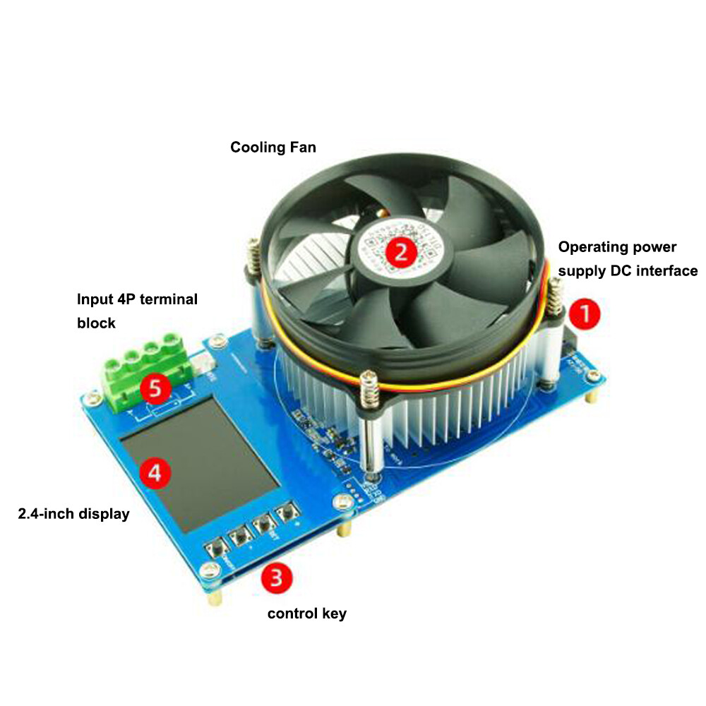 150W 20A Adjustable Constant Current Electronic Load 2.4inch TFT Color E4H8