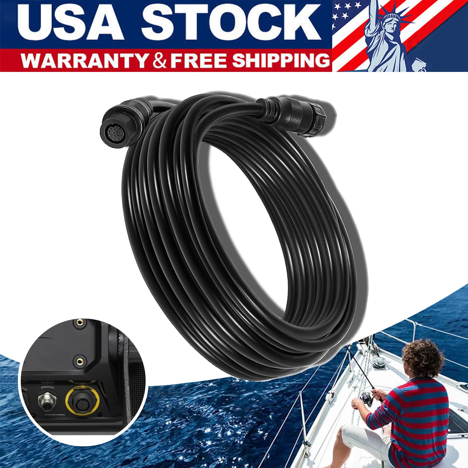 for Humminbird Fish Finder 720106-2 EC M3 14W30 Transducer Extension Cable 14pin
