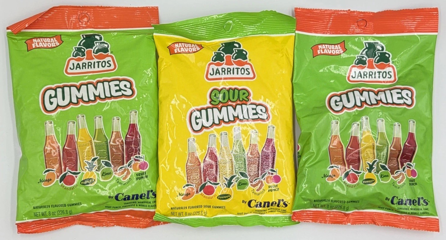 Lot Of 3 Jarritos Gummies 1 Sour & 2 Regular By Canels 8oz Bags Tamarind Lime