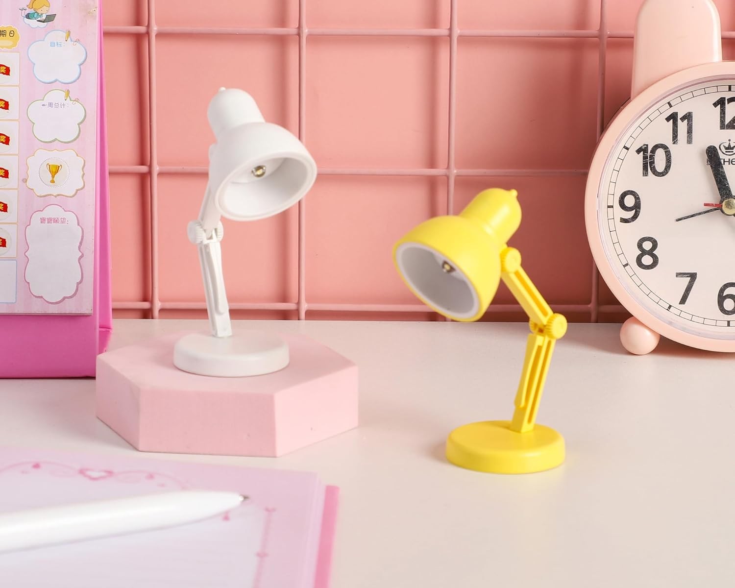 2 Pack LED Foldable Table Lamp Portable Night Reading Light White