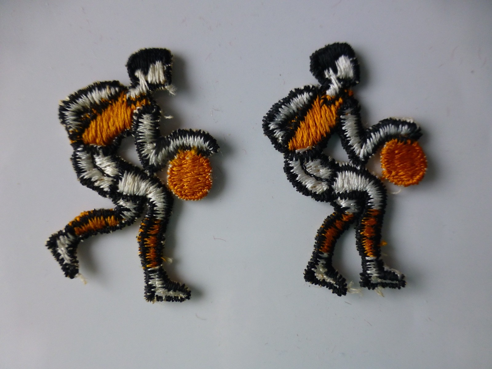 Pair of Appliqué Embroidered Basketball Players