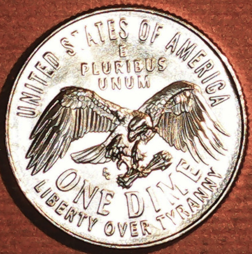 1776-2026-P Dime Die Crack/Chips Obverse