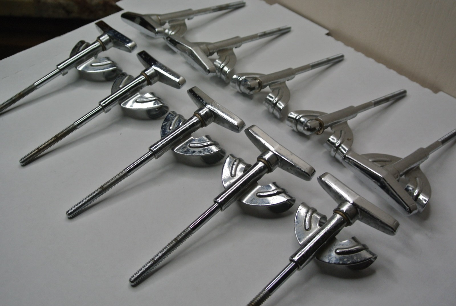 SET of (10) Vintage SONOR PERFORMER SERIES BASS DRUM TENSION RODS & CLAWS! L685