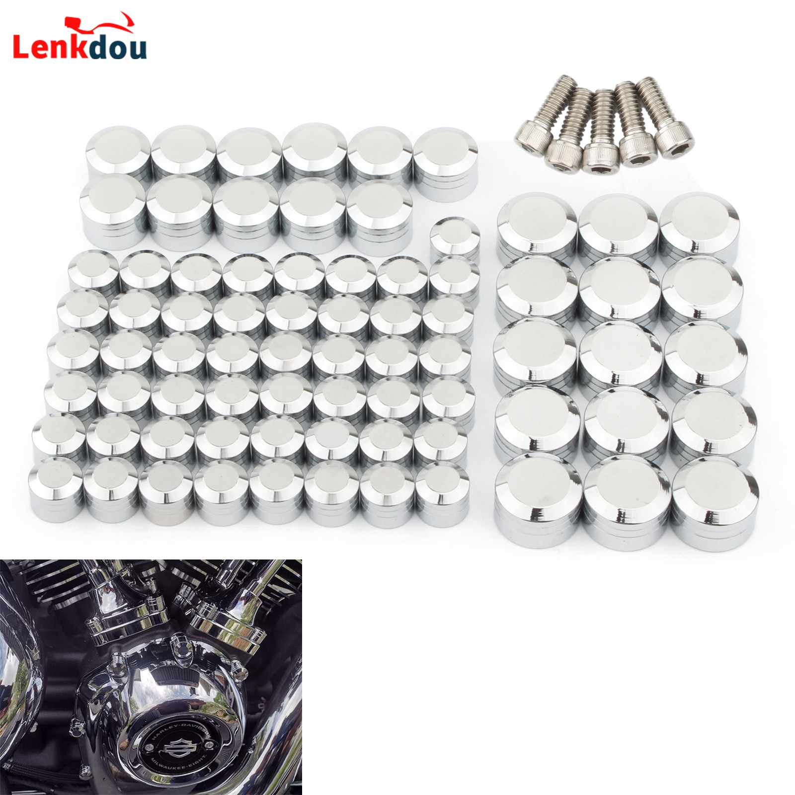 Chrome Bolt Topper Cap Cover For Harley Touring Street Glide Road King 2007-2016