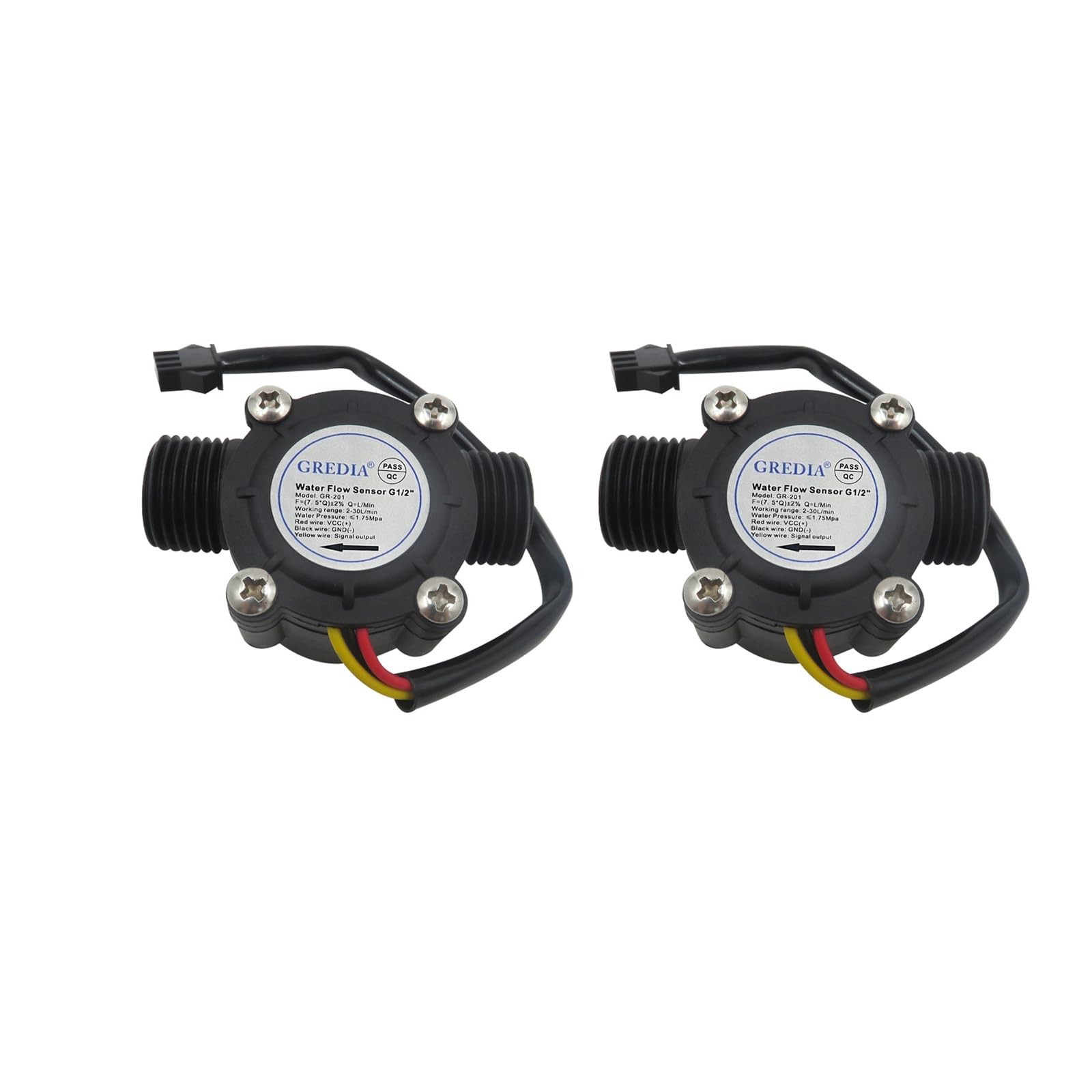 1/2 Inch FoodGrade Hall Effect Water Flow Sensor Switch Flowmeter 2 PCS