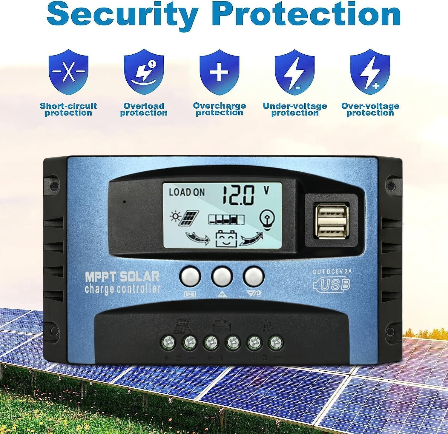 MPPT Solar Charge Controller with LCD & Memory Function for Enhanced Efficiency
