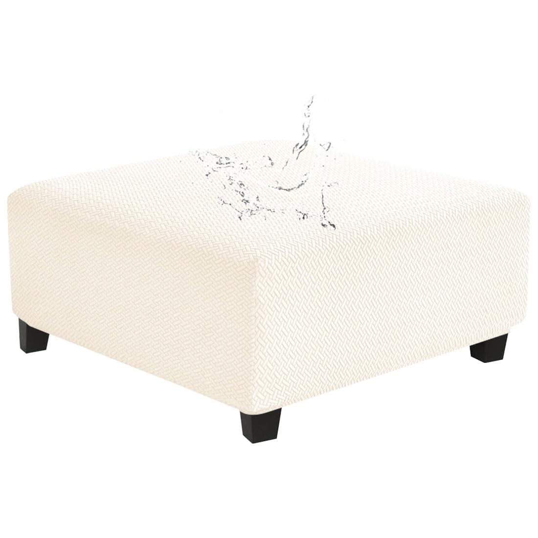 Levoberg Waterproof Square Ottoman Cover Large Square Folding Storage Ottoman...