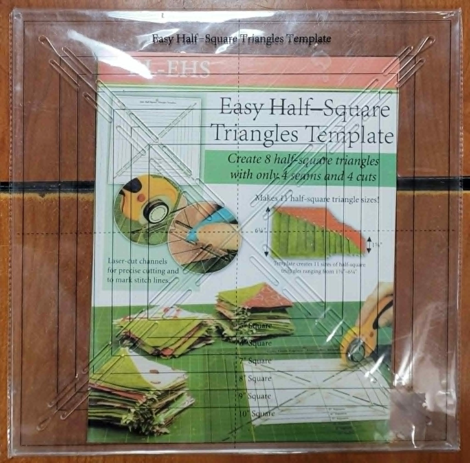 Easy Half-Square Triangles Quilting Ruler and Template - NEW