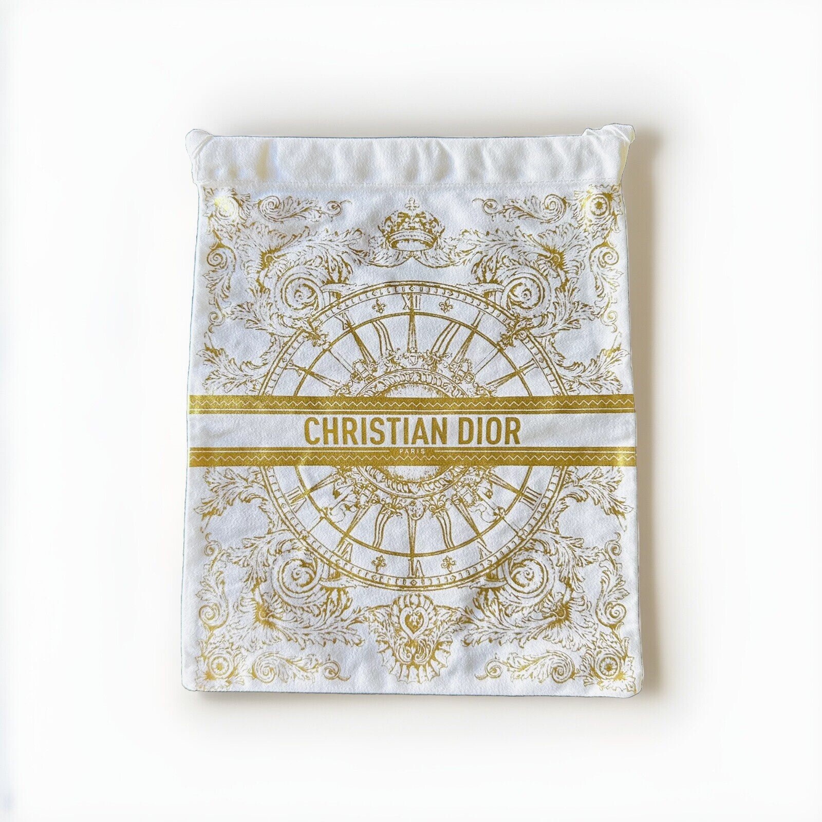 Authentic Dior Canvas Draw String Dust Bag for Holiday Gift L 11.25 x H 9"