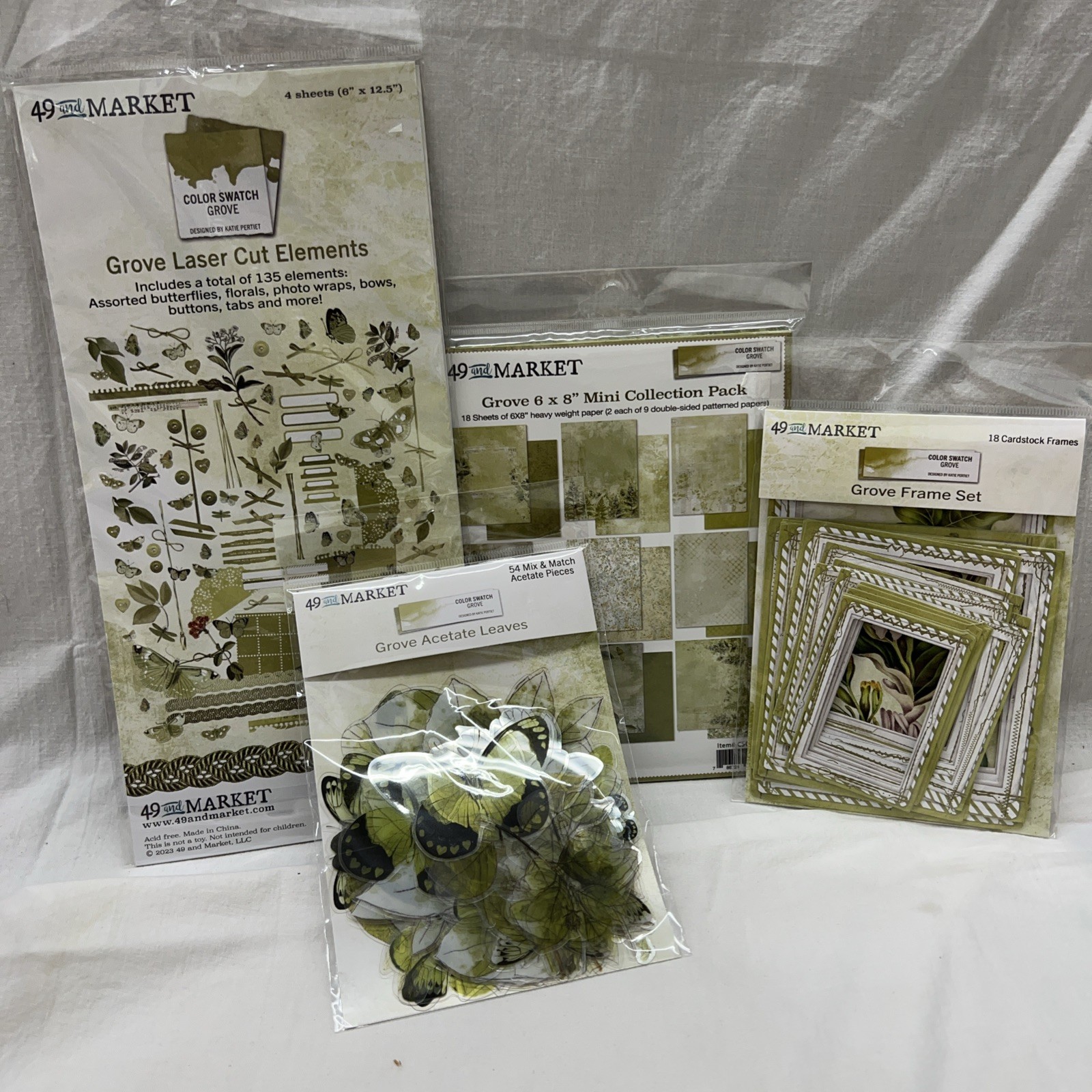 49 & Market Color Swatch Grove 4 Pcs  Laser Cuts Paper Frames Acetate Green Colo