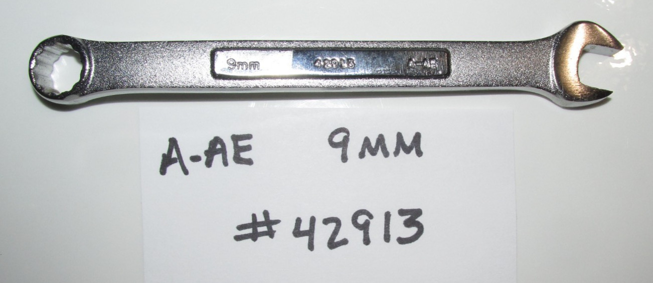 Craftsman Combination Metric, 12 Point Wrench A-AE, #42913 9mm