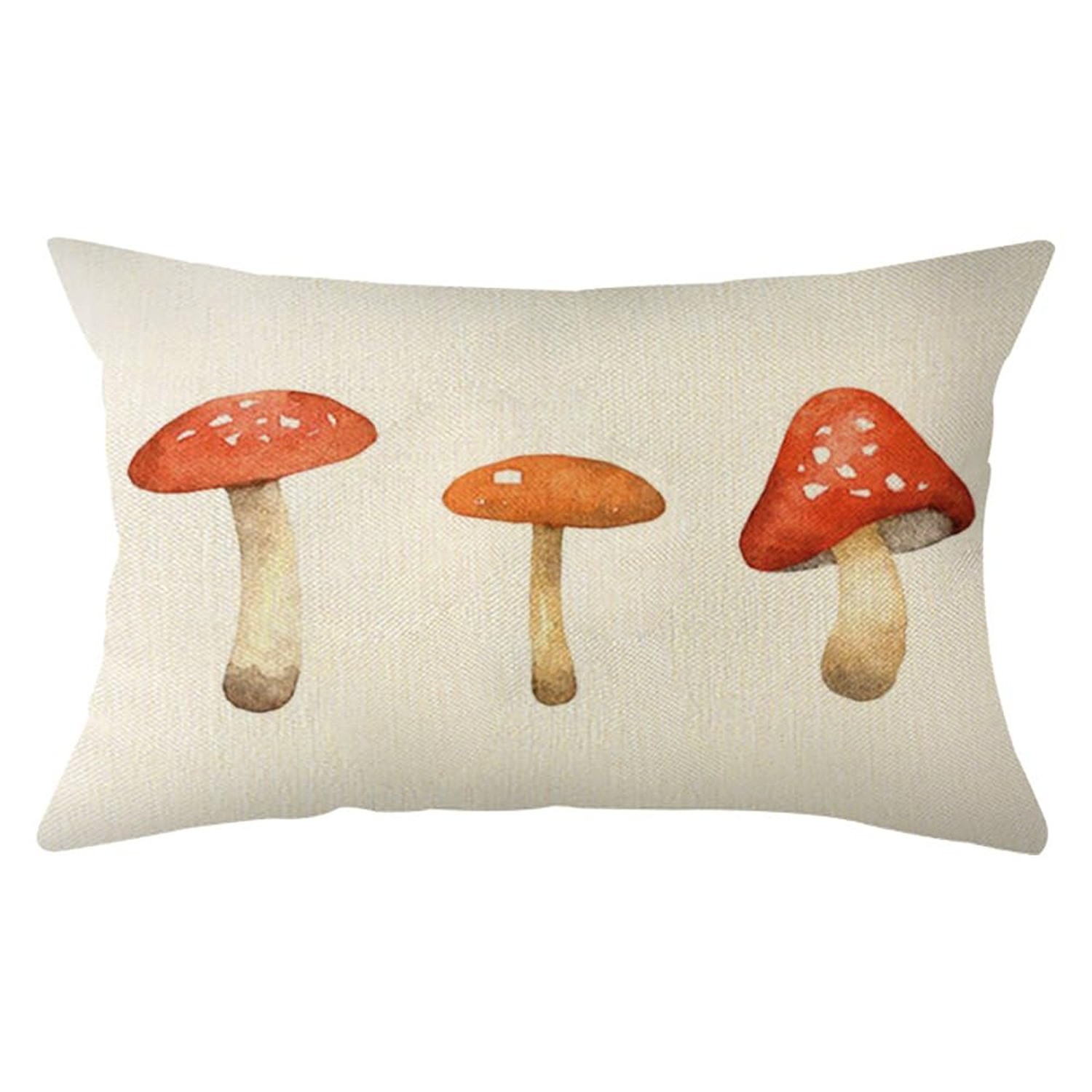 Ogiselestyle Watercolor Mushroom Throw Pillow Cover 12x20 Inch, Seasonal Autu...