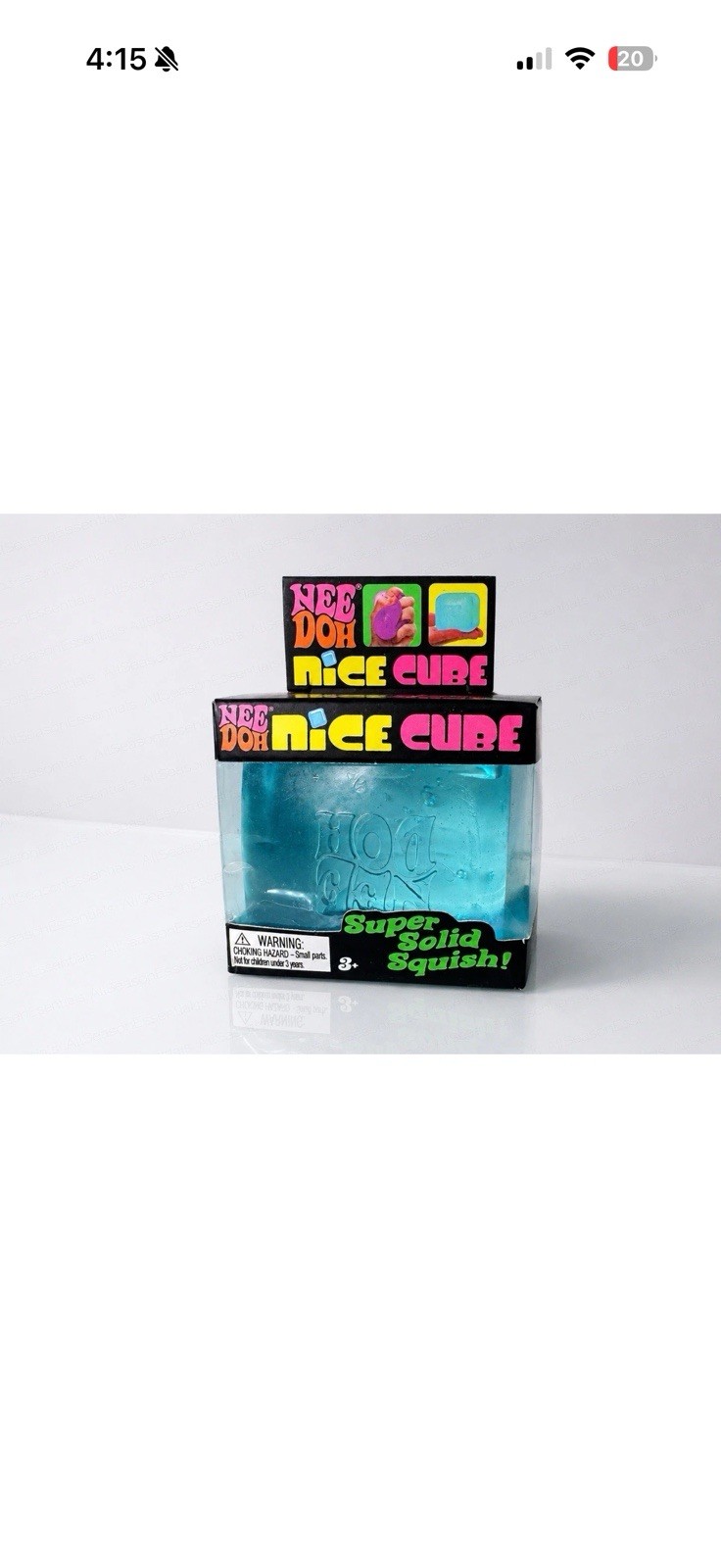 Official NeeDoh Nice Cube *Blue* Fidget - Brand New In Box Never Opened *Squishy