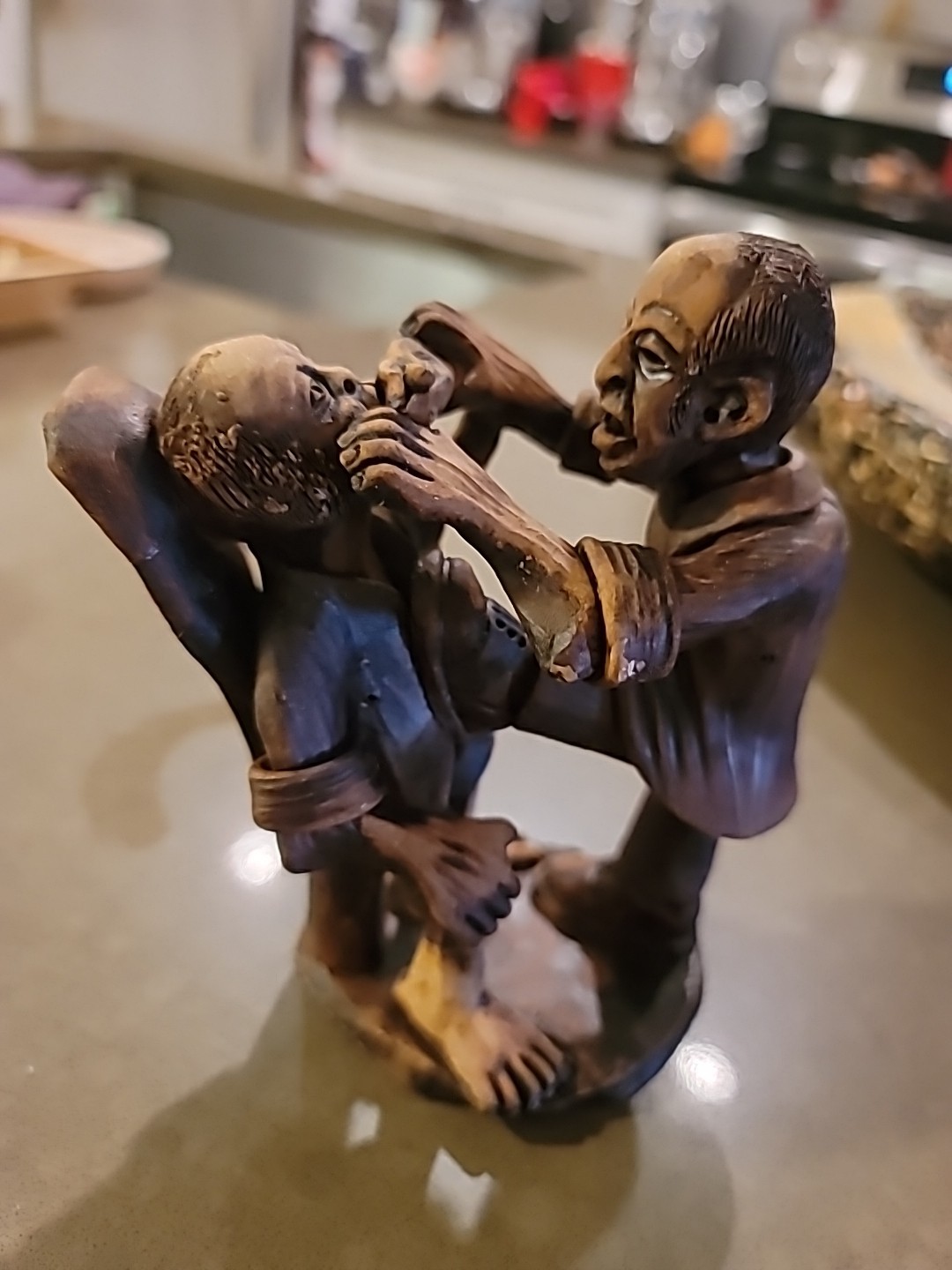 Vintage Peruvian Clay Pottery Dentist Extraction Figurine Folk Art Sculpture