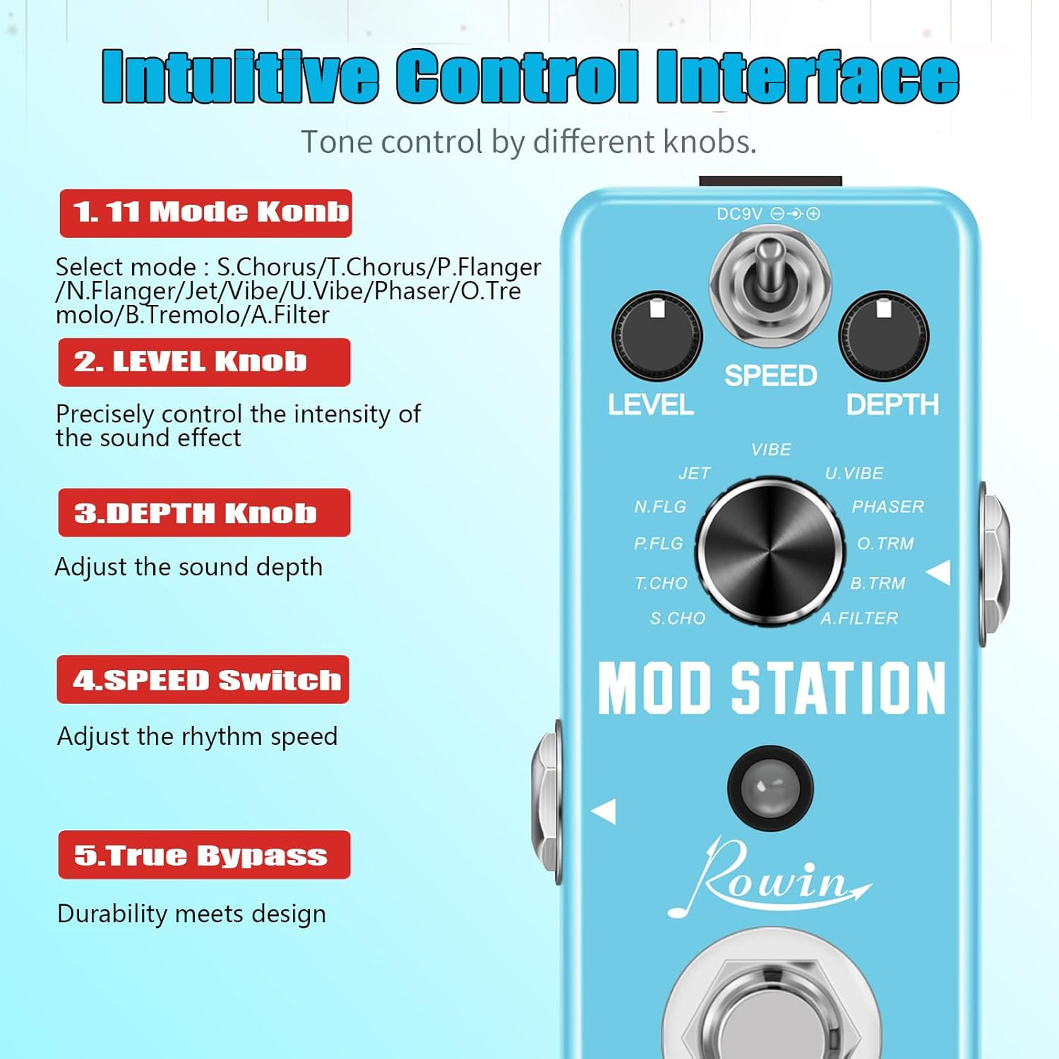 Mod Station 11 in 1 Digital Modulation Guitar Effects Pedal