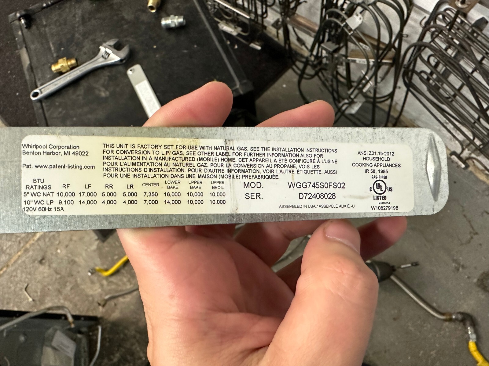 Genuine Whirlpool Gas Range, Control Board # W10828153
