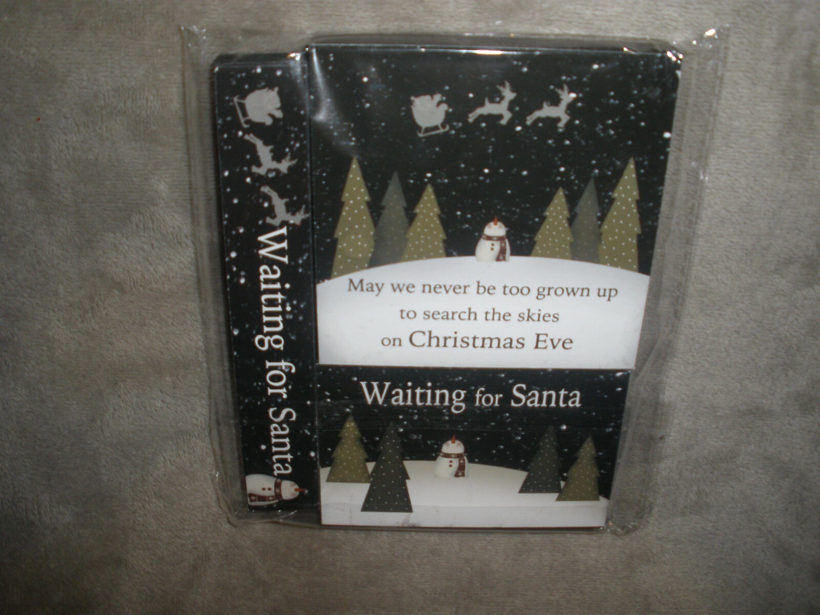 NIP Lot of 3 Wood Blocks Christmas Snowman, Santa, Trees