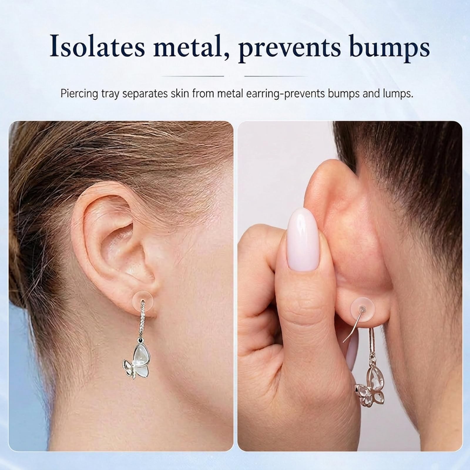 HJZHII 90Pcs Clear Piercing Disc for Bump, Silicone Earring