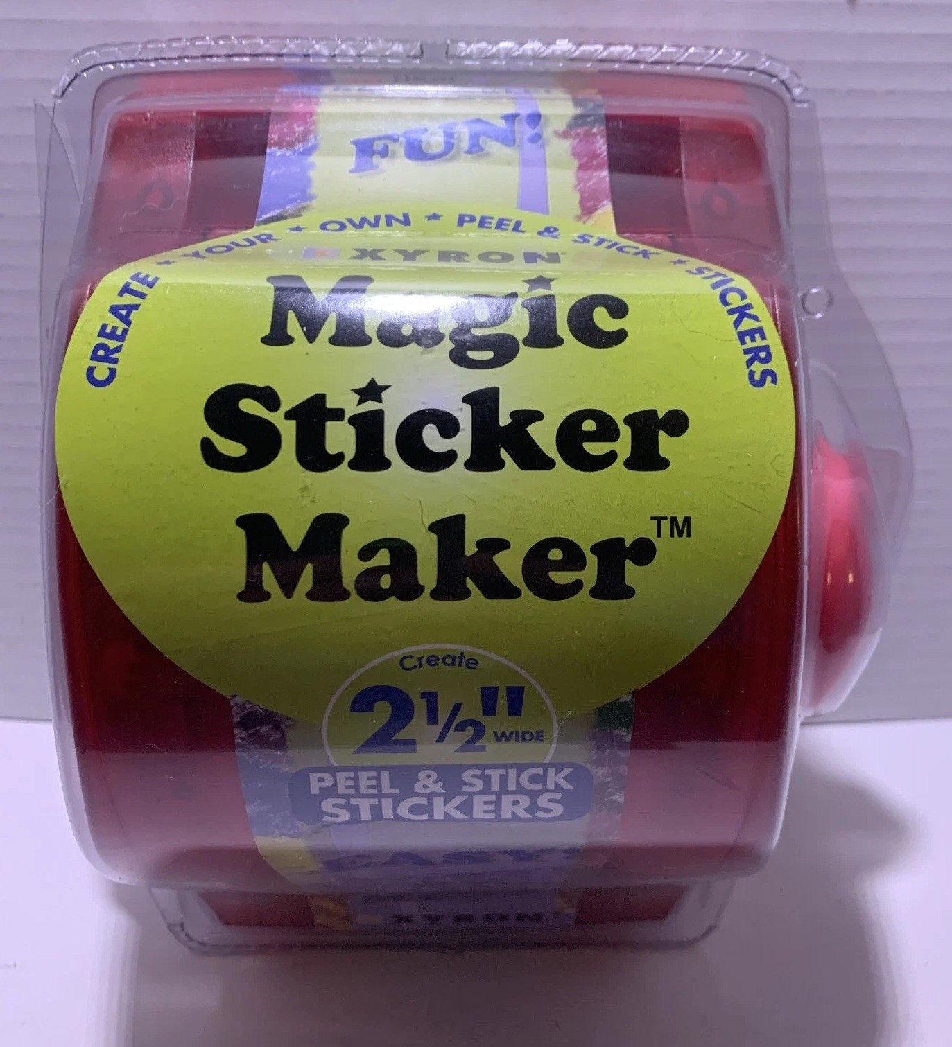 Xyron Magic Sticker Maker 2 1/2" Wide Peel & Stick Stickers + 10 Ft Adhesive New