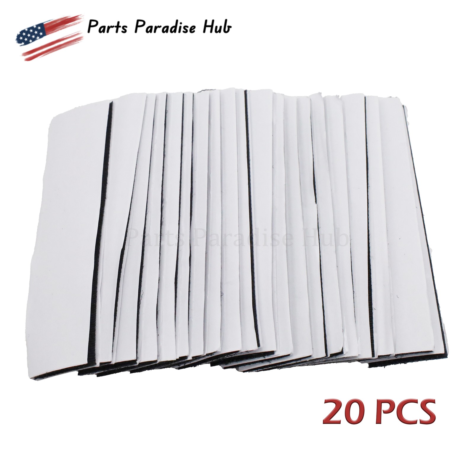 20* Sticky Back Fastener 1x4” Black Heavy Duty Hook & Loop Adhesive Strips