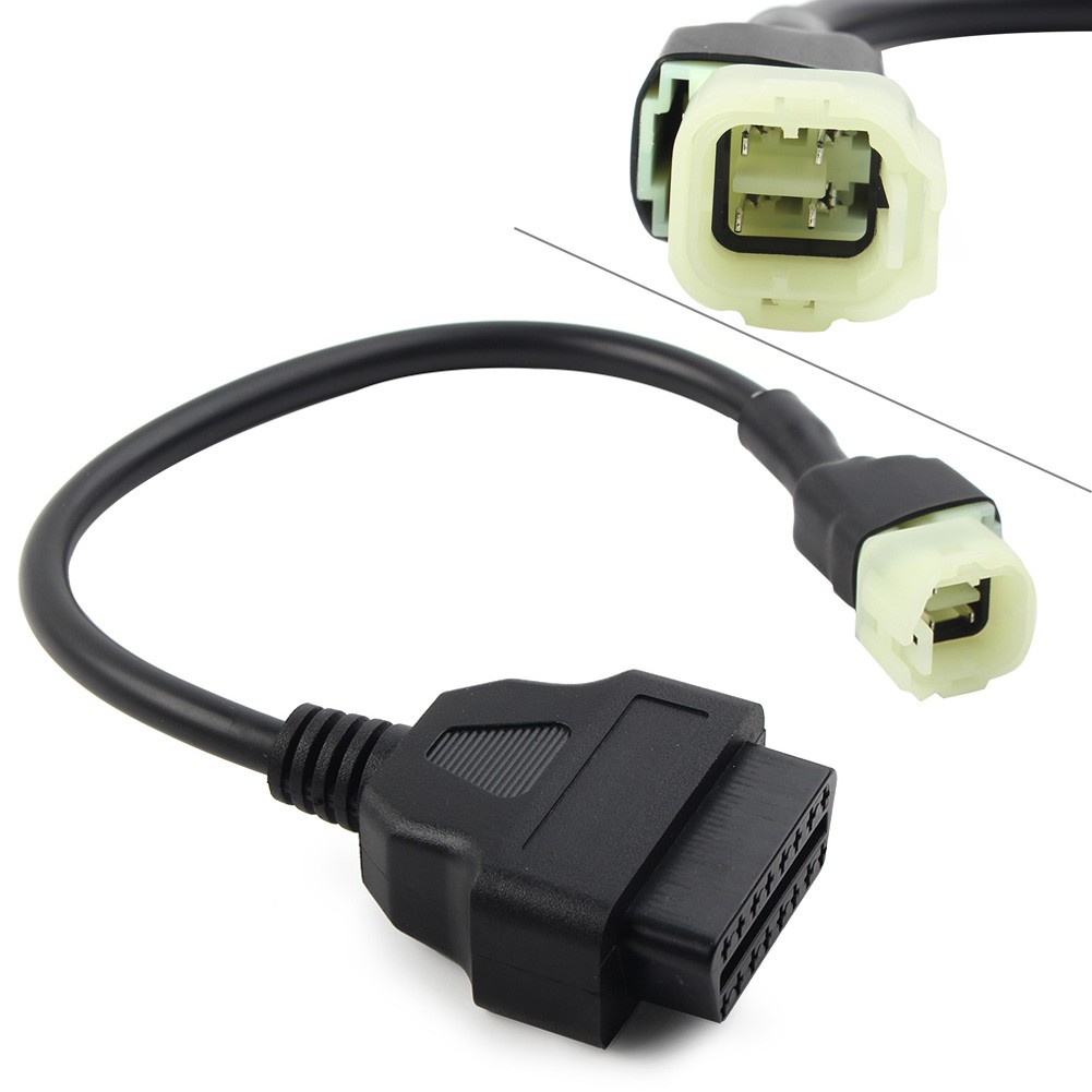 Fit Honda CBR600/1000RR 4 Pin to 16 Pin OBD2 Cable Connectors Diagnostic Adapter