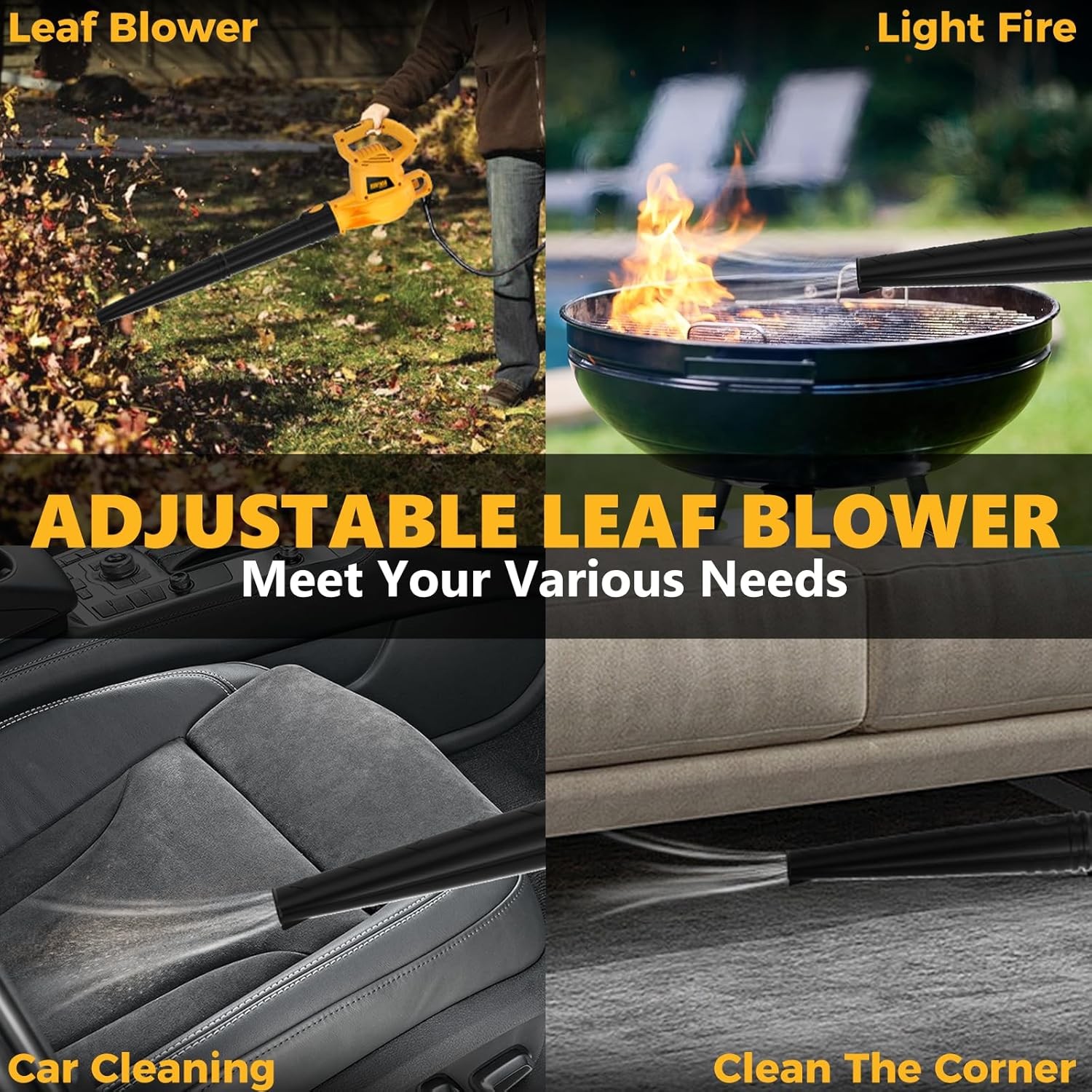 Electric Leaf Blower,7AMP Lawn Blower,130MPH Mini Leaf Blower Lightweight