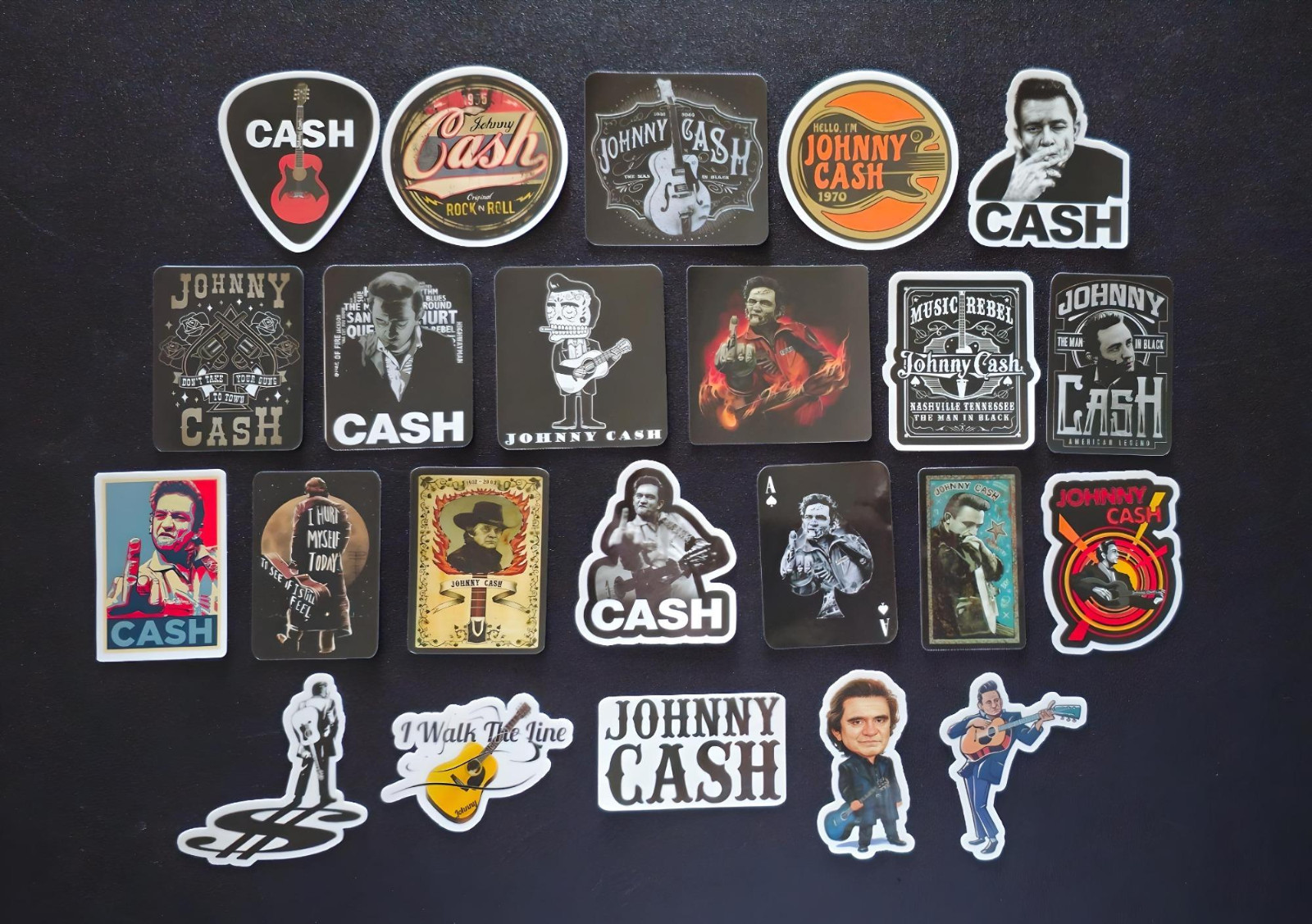 Johnny Cash Inspired Stickers Rock N Roll Country Rebel The Man In Black Decals