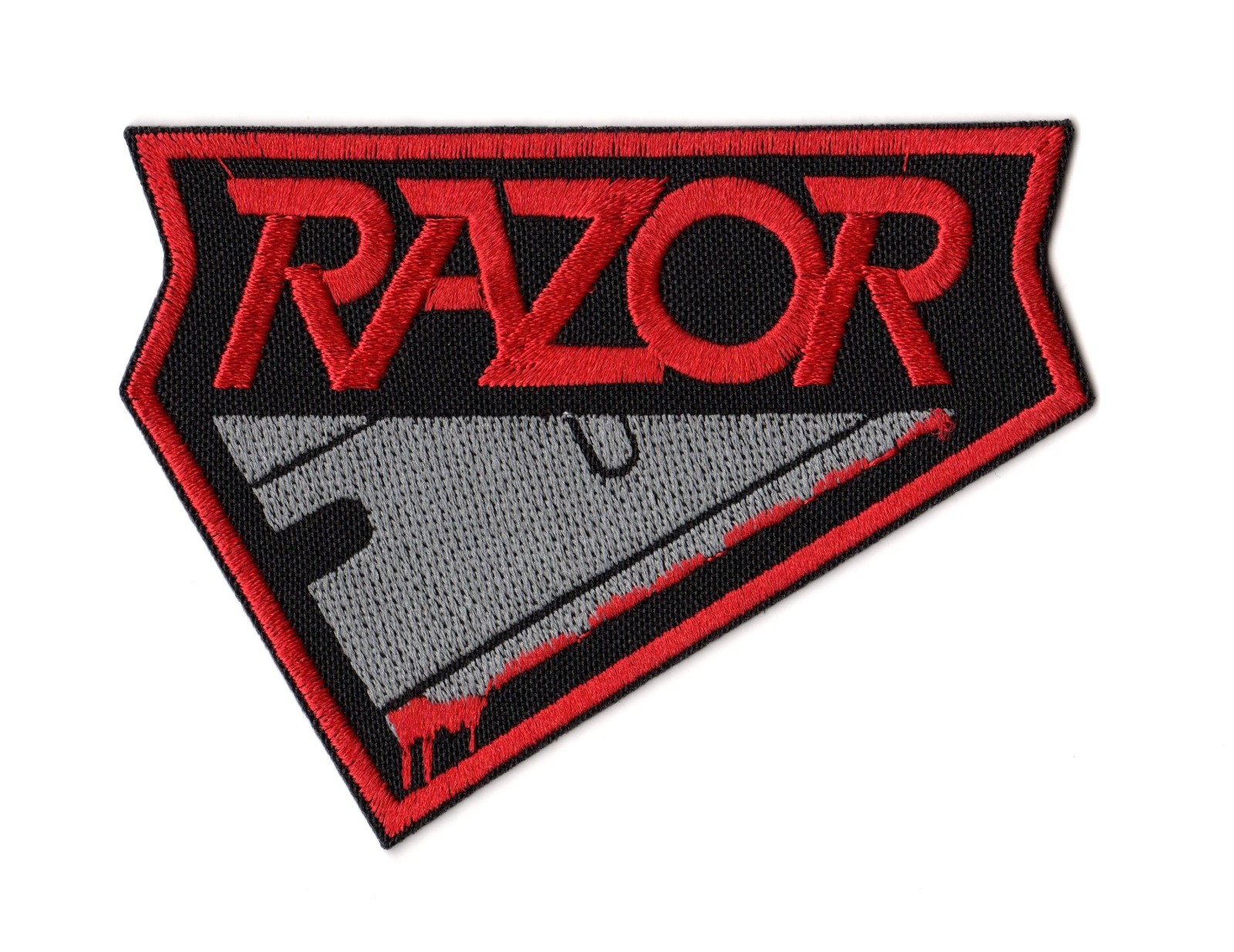 Razor Patch Embroidered Sew On Band Red Logo Canadian Thrash Speed Metal