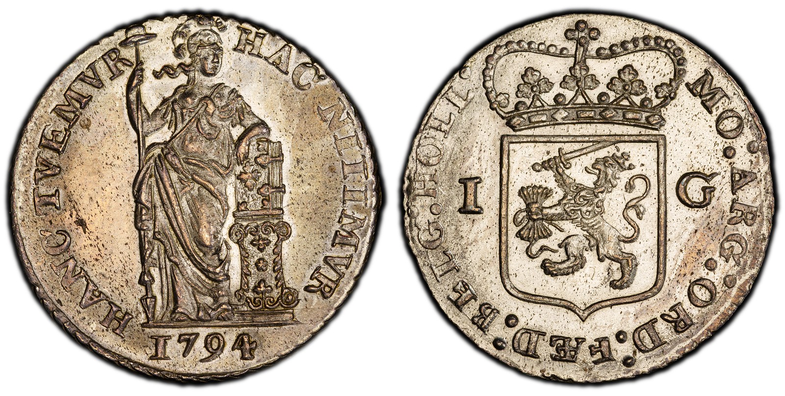 NETH. Utrecht. 1794 AR Gulden. PCGS MS63 Delmonte 1182; CNM 2.43.121