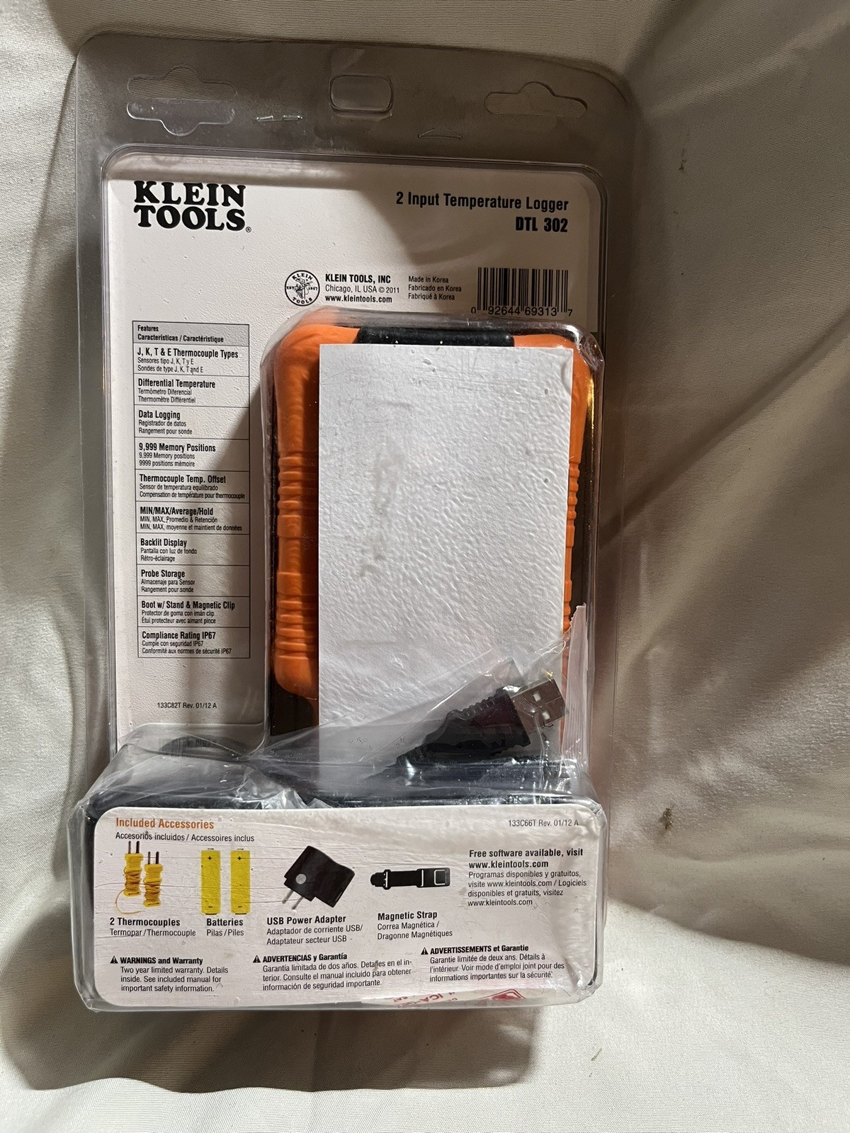 Klein Tools DTL302 - Dual Input Temperature Logger