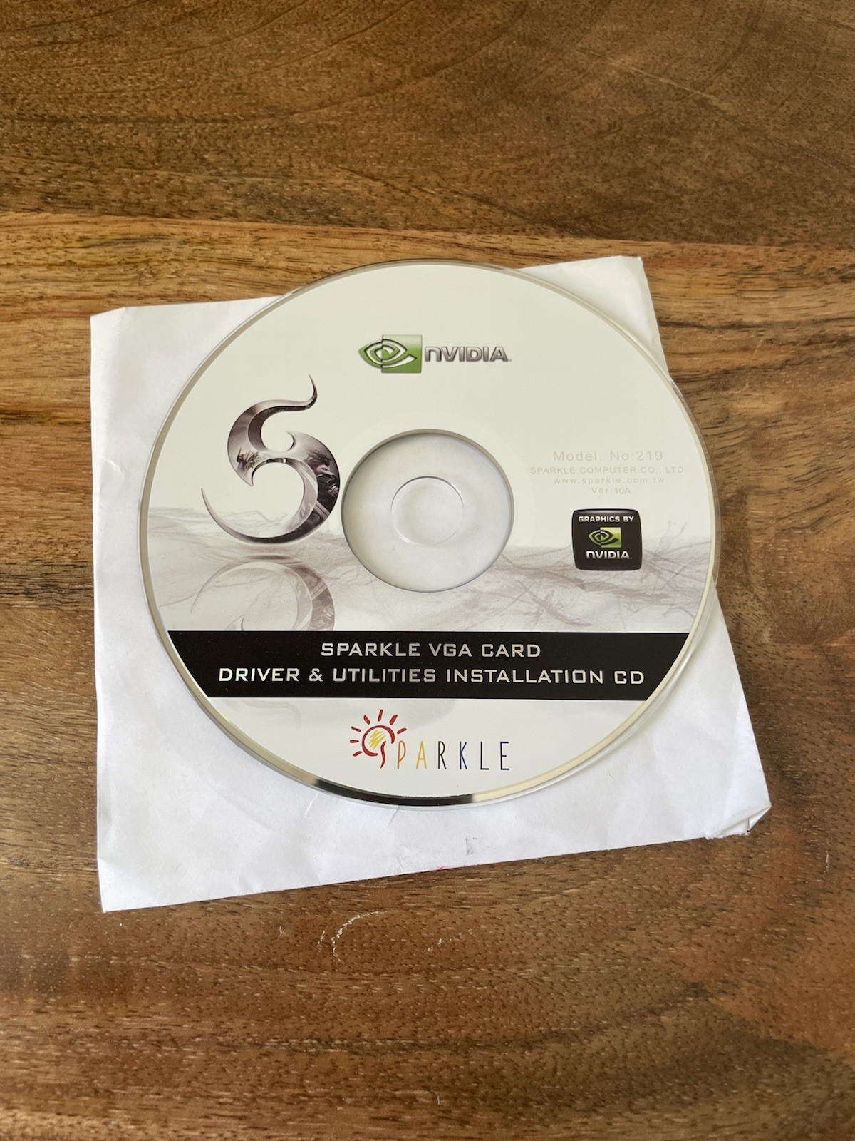 NVIDIA Sparkle Graphics VGA Card Driver & Utilities Installation CD Model 219