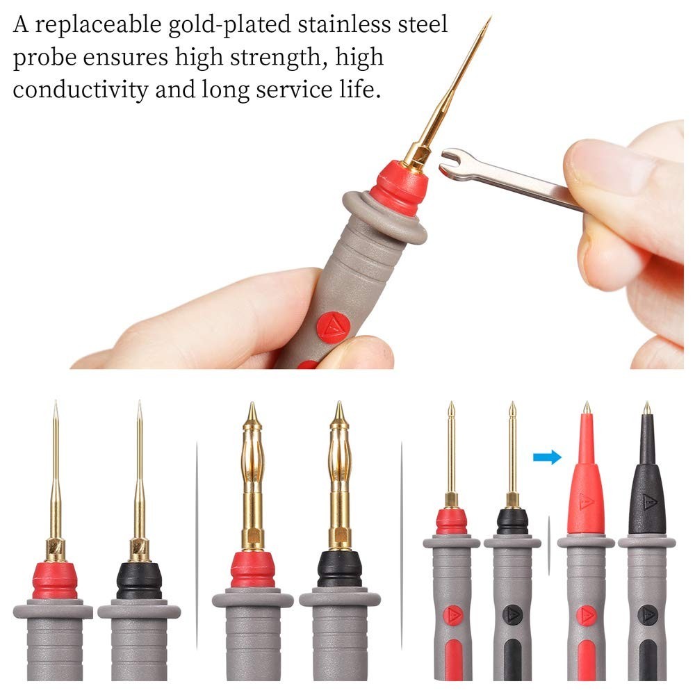 25-Piece Multimeter Leads Kit - Professional Test Leads, Gold-Plated Probes, Cli