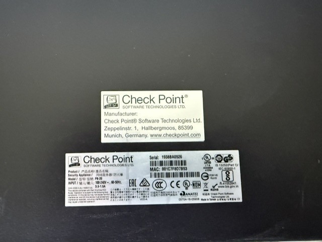 Check Point PB-20 Security Gateway Firewall Appliance Used Working w/Power Cable