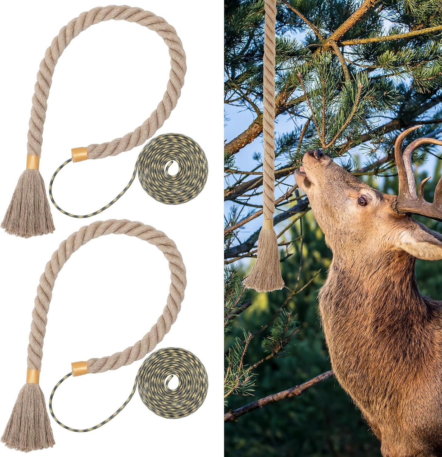 Hemp Scrape Rope 30 Inch Hemp Rope for Deer Hunting Mock Scrape System Rigid Dee
