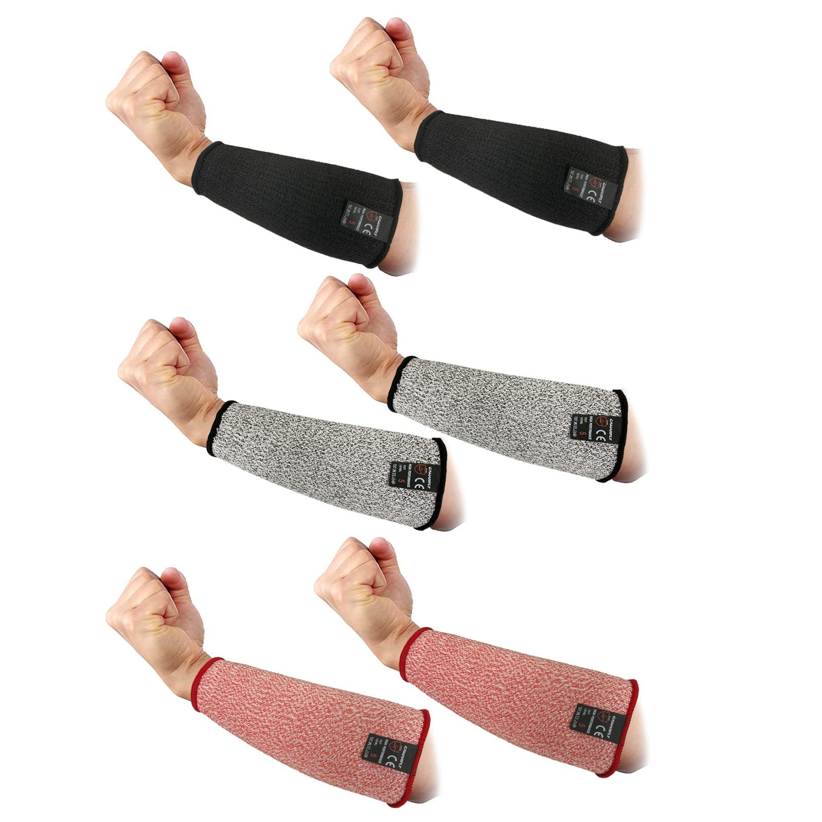 CAWANFLY 3 Pairs Protective Arm Sleeves, Cut Standard, Black, Pink, Grey