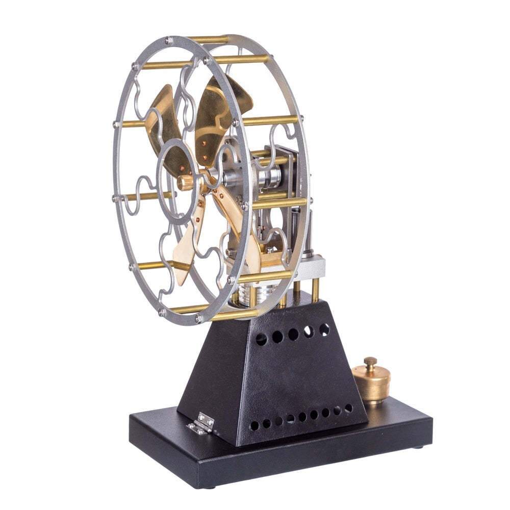 Vintage 4-Blade Heat-Powered Stove Fan Stirling Engine Model