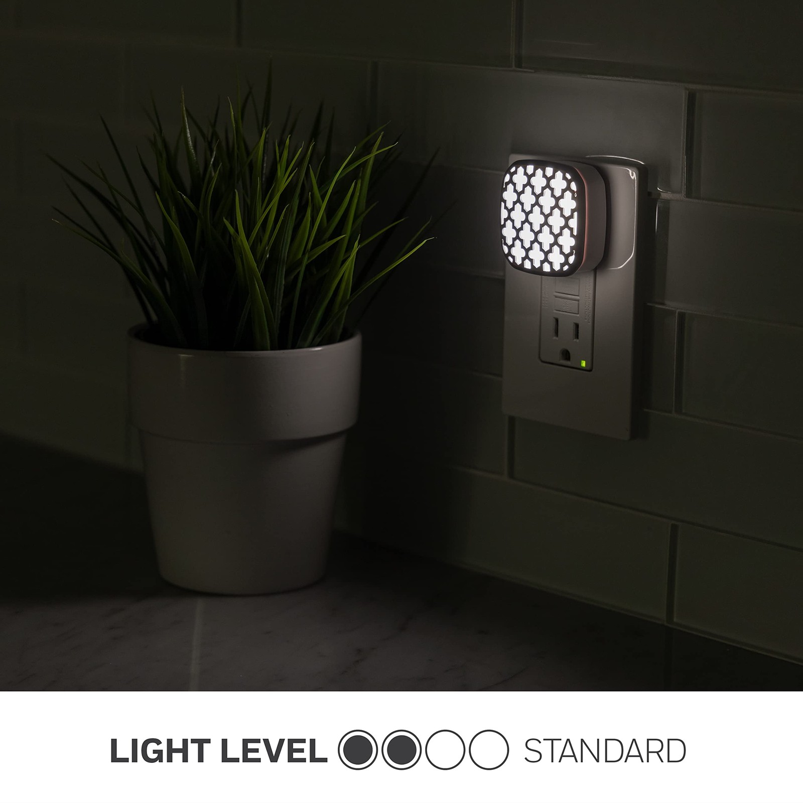 Decorative LED Night Light Moroccan Design, Plug-in, 2 Pack Oil-Rubbed Bronze