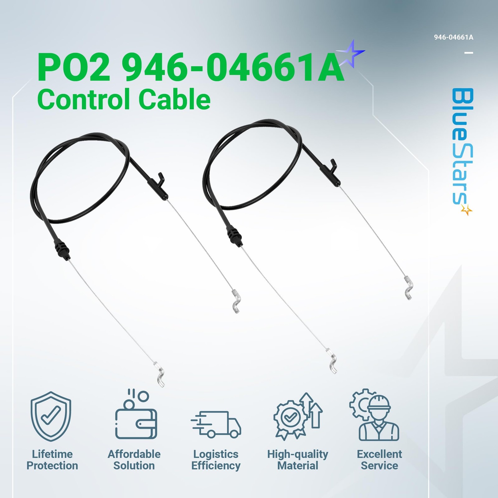 BlueStars 2 pcs 946-04661A Control Cable - Compatible 946-04661A, As Pictured