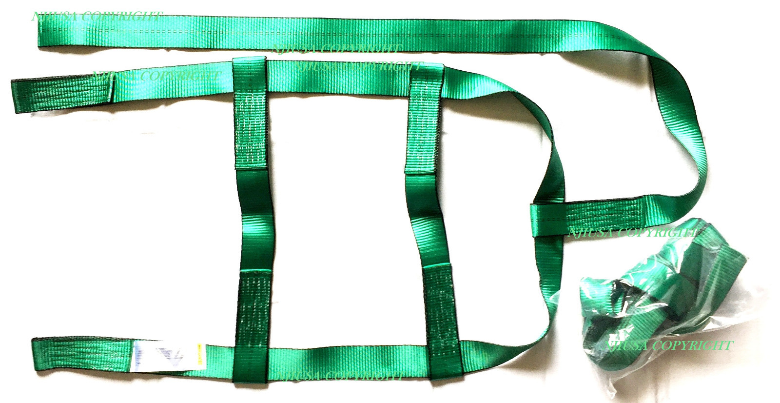 2x DEMCO Basket Straps Tow Dolly Wheel Net LOOP END Dual Edge GREEN KAR KADDY