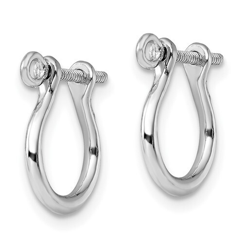 925 Sterling Silver Mariners Nautical 3-D Shackle Link Screw Earring, 1mm Post