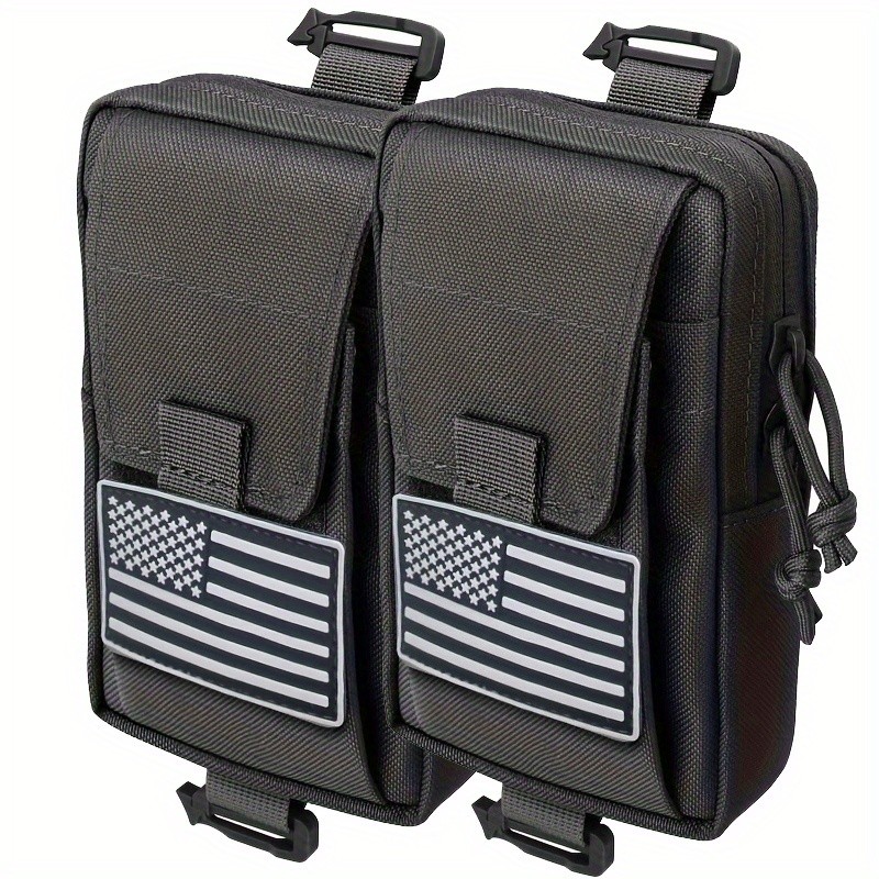 2pcs Tactical Backpacks with American Flag, Adjustable Straps, Multi-Compartment