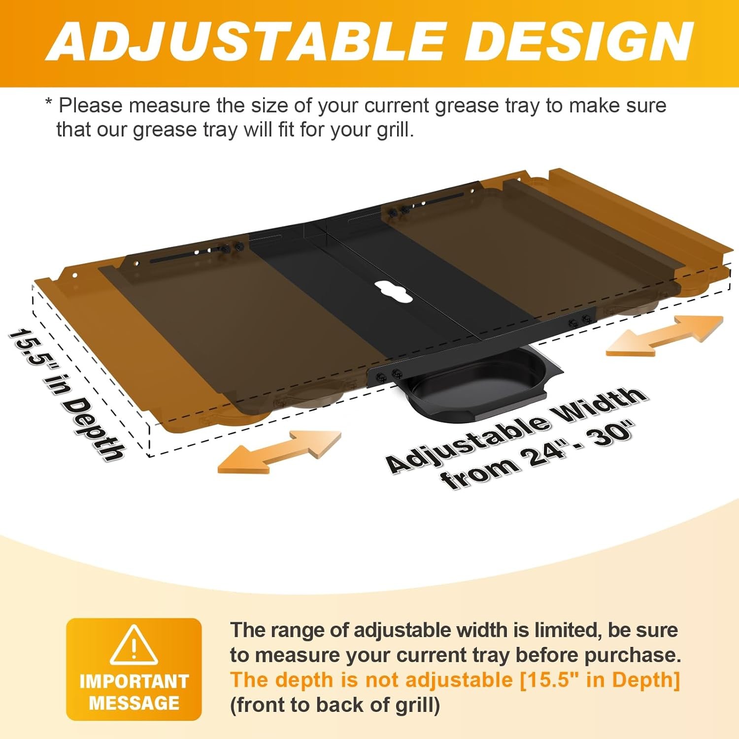 Replacement Grease Tray with Catch Pan for Dyna Glo Grill Black