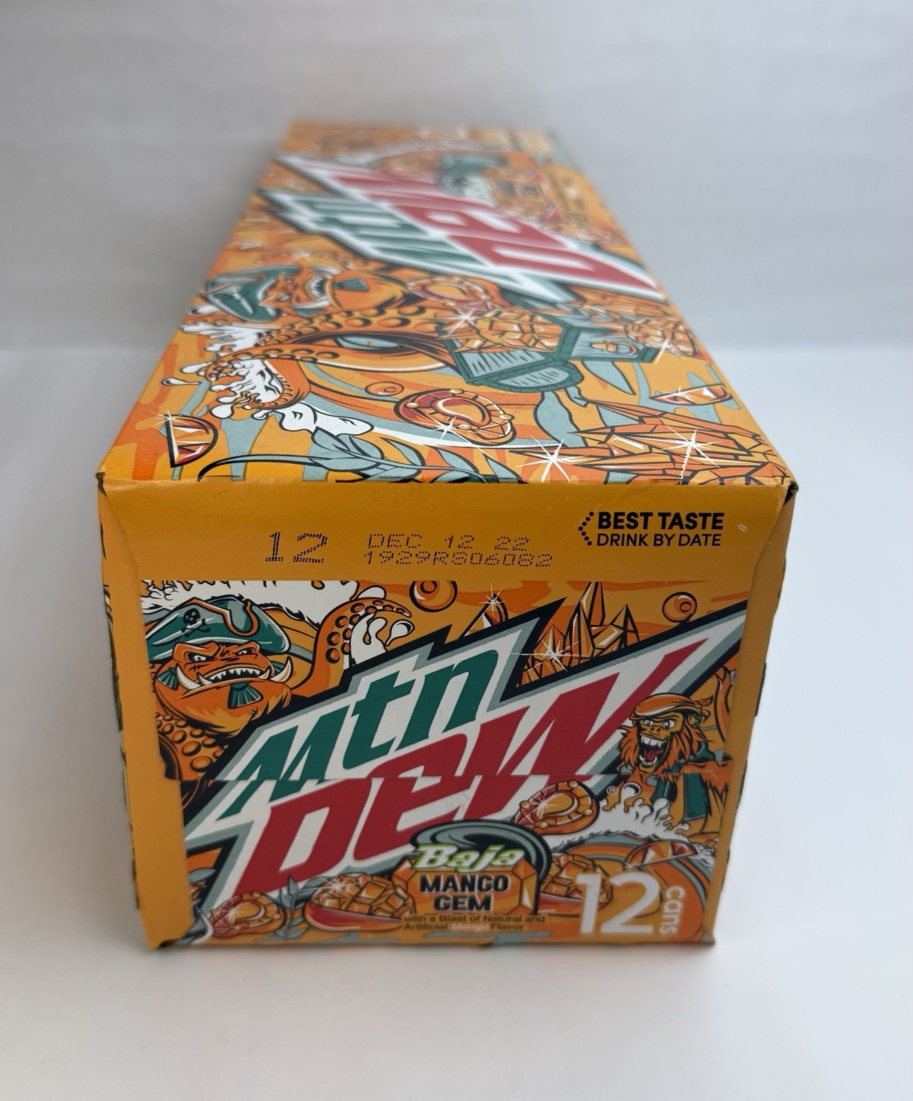 2022 Mtn Dew Baja Mango Gem 12 Pack Sealed Box Discontinued Mountain