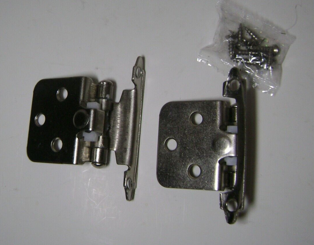 Cabinet Door Hinge Overlay Kitchen Cupboard Face Mount Hinges Close 6 Pack