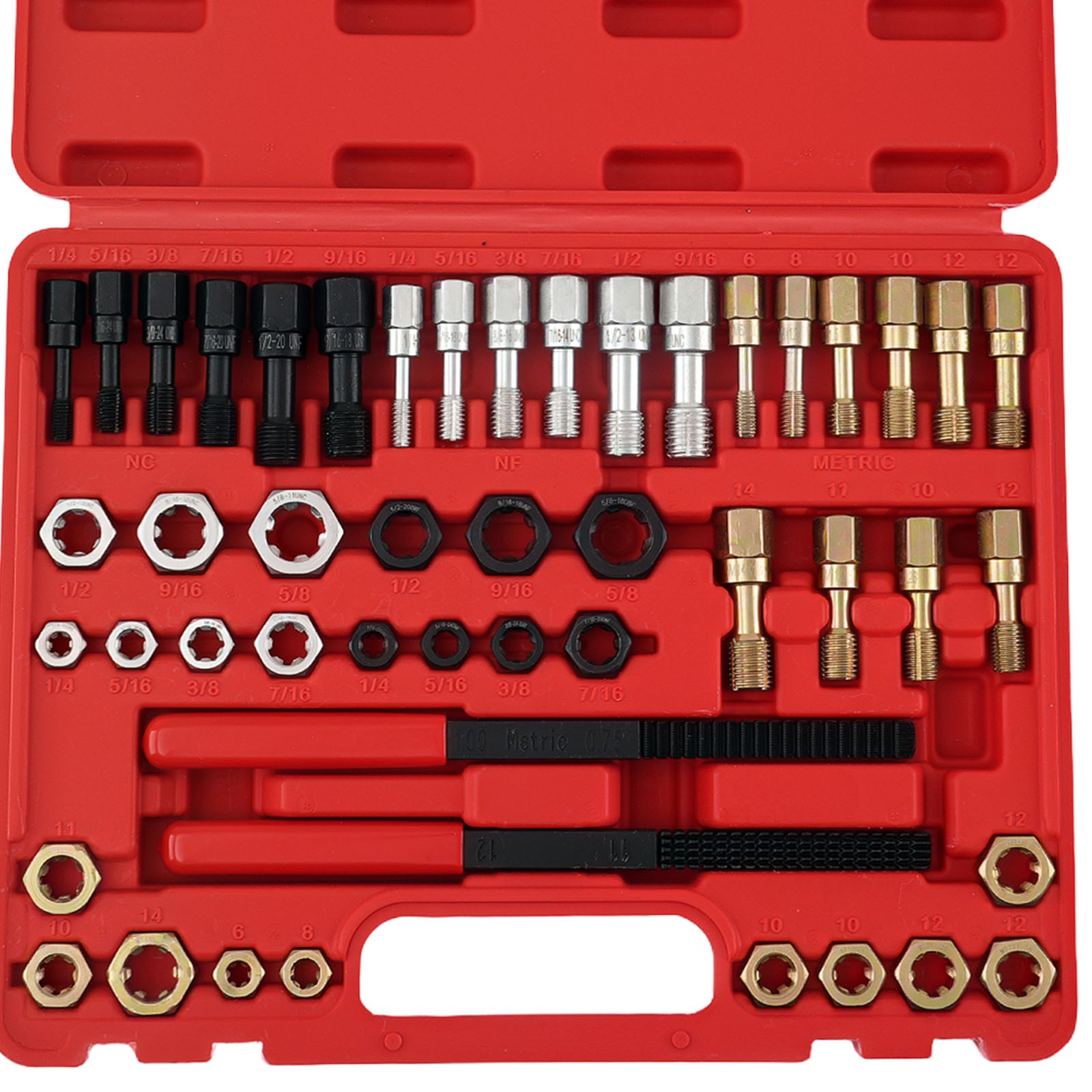 48Pc Tap Die Rethreading Set Metric SAE Thread Chaser Kit with Files