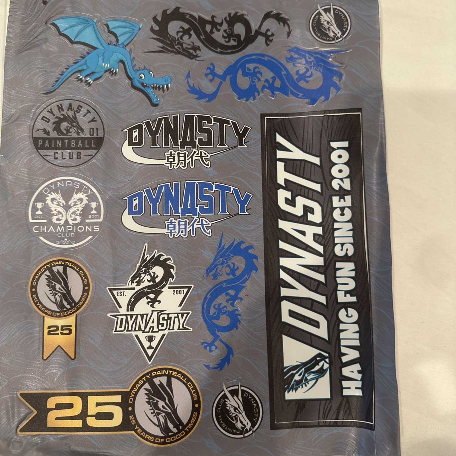 Dynasty Paintball Vtg Sticker Sheet