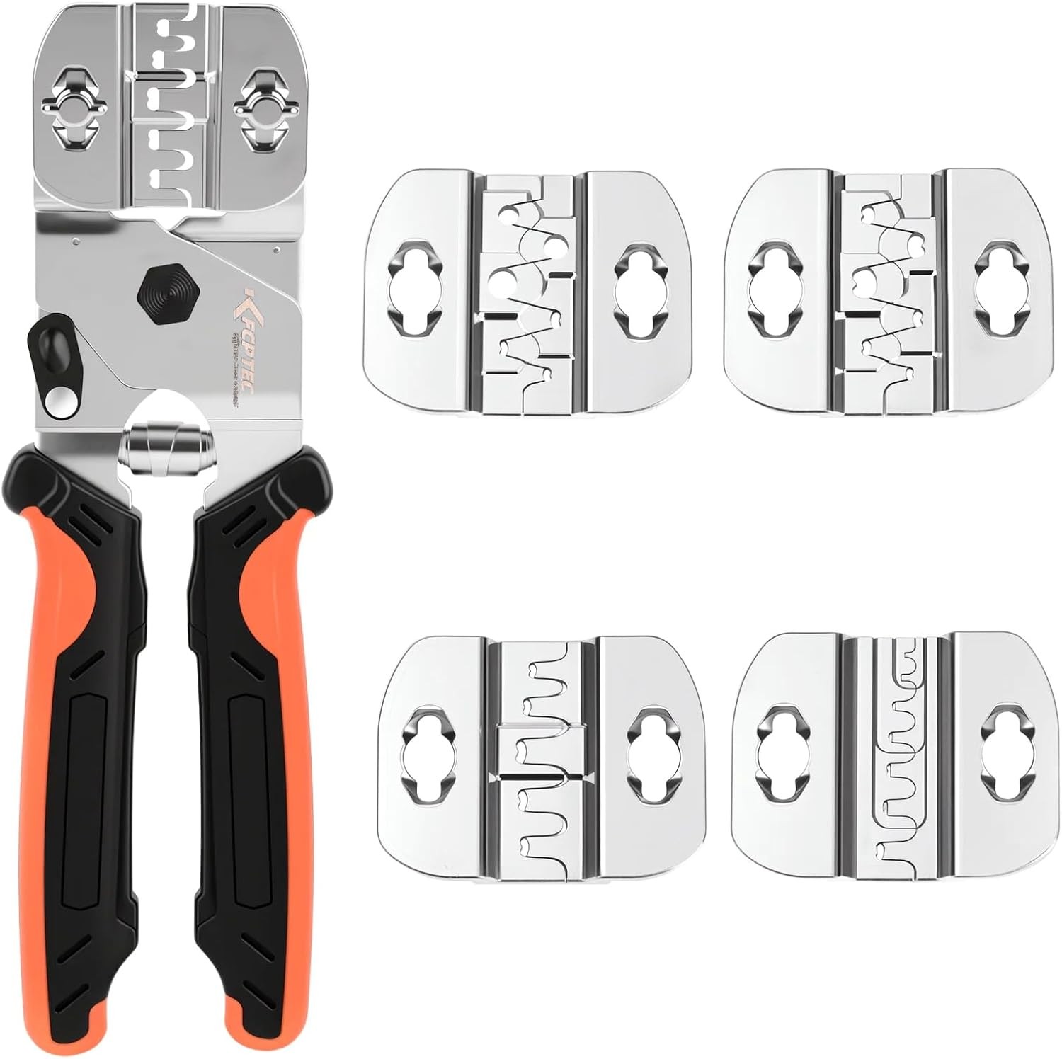 Open Barrel Crimping Tool, 18-10 AWG / 0.8-4.7 mm² Wire Crimper with 4-in-1 Quic