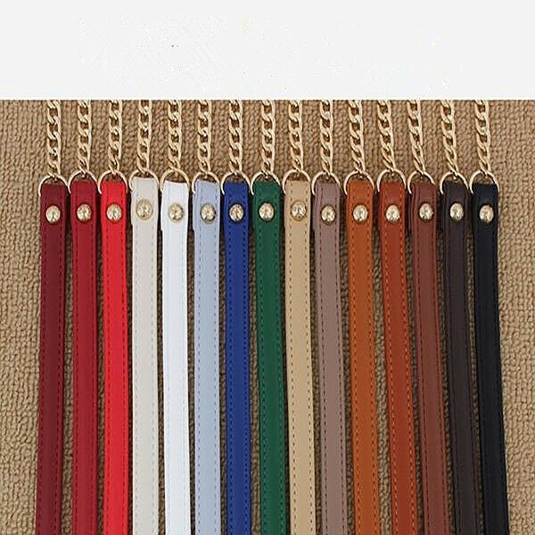 1.9cm PU Leather Metal Chain Replacement Crossbody Shoulder Handbag Bag Strap